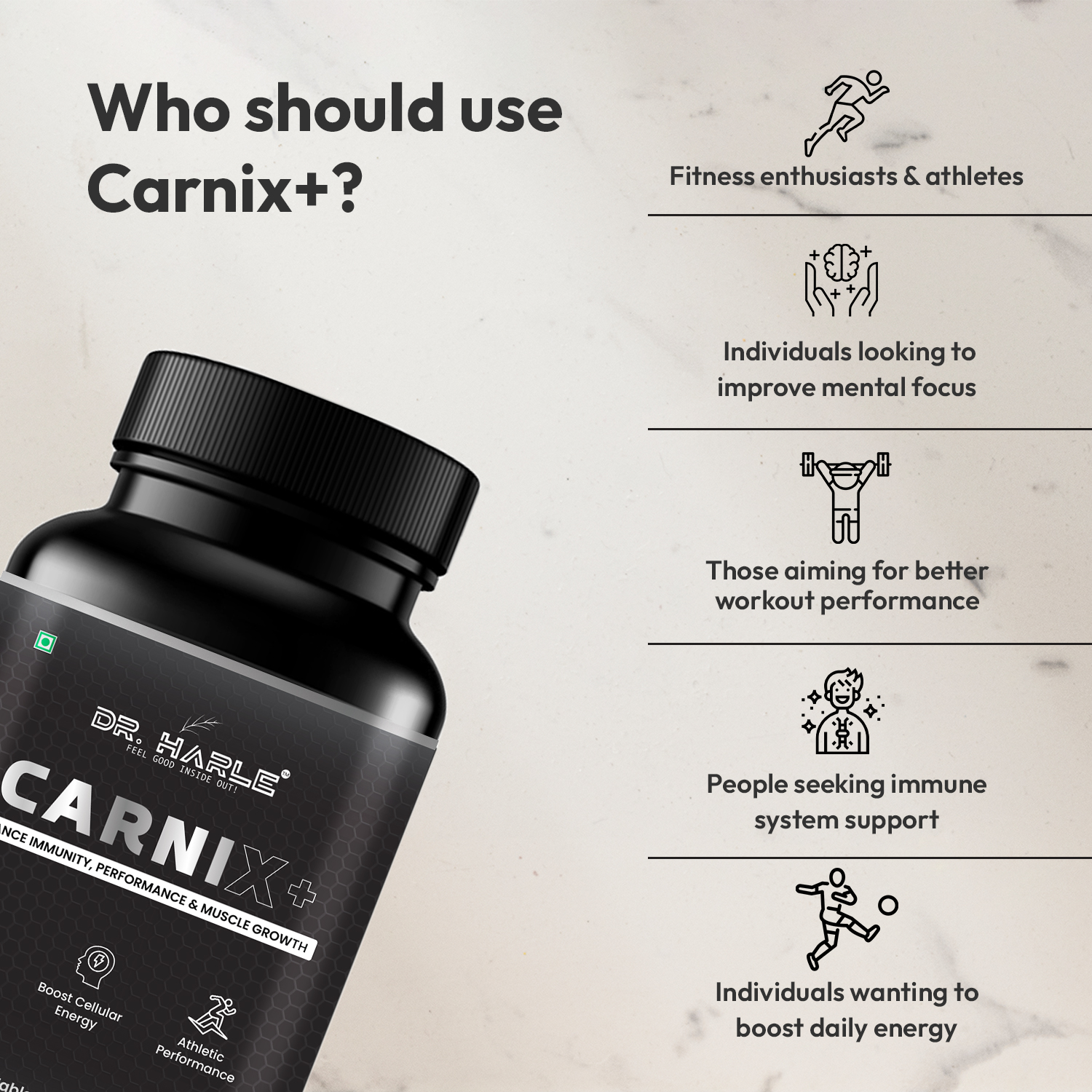 carnitine + arginine + vitamin c + vitamin e + vitamin b12